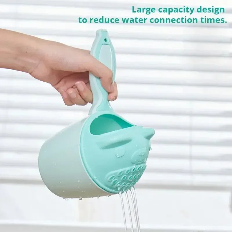 Cute Cartoon Baby Bath Spoons Baby Shower Toddle Shampoo Cup  with Protect Kid Eyes Washing Hair Cup Kids Bathing Tool