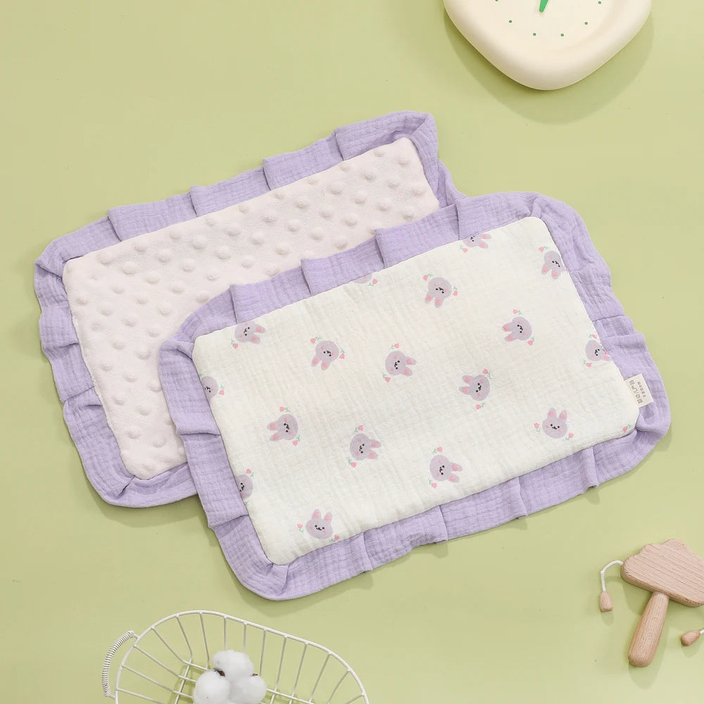 Newborn Baby Flat Pillow Cartoon Printed Baby Pillow Cotton New Born Cloud Pillow Four Seasons Universal Pillow Cushion
