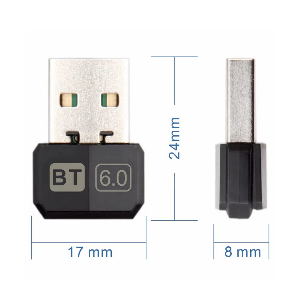 KEBIDUMEI USB Bluetooth 6.0 Adapter Bluetooth 5.4 Dongle for PC Win 11/10/8.1 Bluetooth Receiver&Transmitter for Keyboard/Mouse