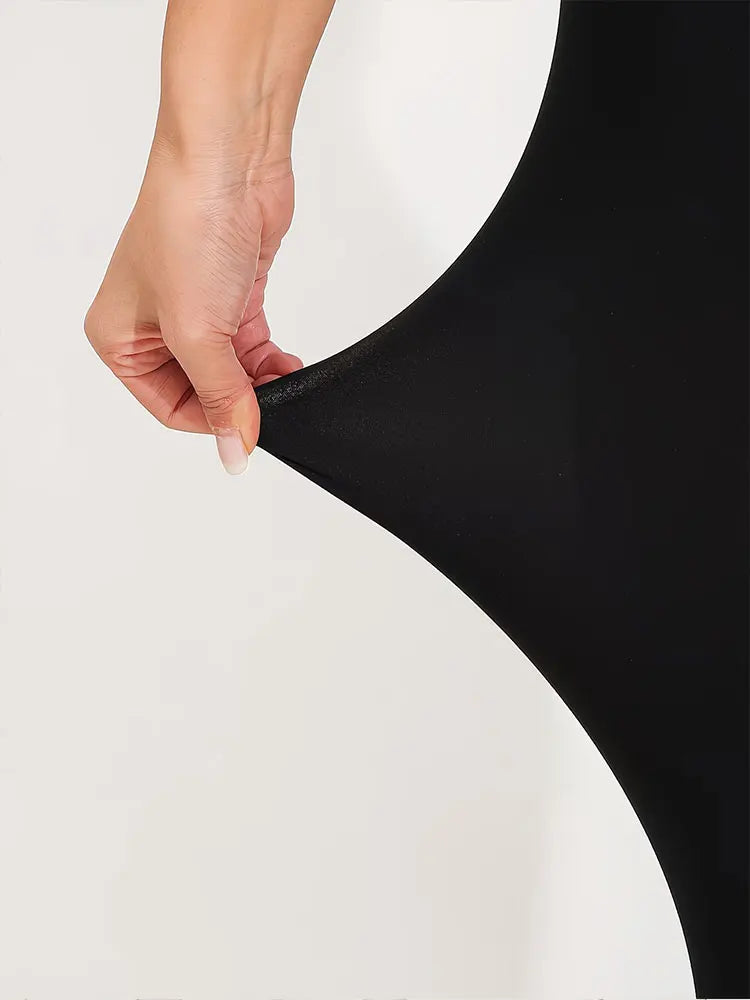 Elegant Solid Color Capri Leggings Black Casual Comfortable Knitted Fabric High Stretch Slim Fashion Workout Running Sports Pant
