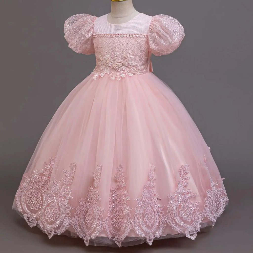 New Girl Evening Dresses Festive Clothing Children Elegant Wedding Dress for Party Girls' White Clothes