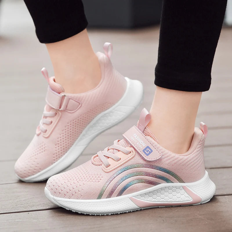 Spring Autumn Kids Shoes Baby Girls Children's Casual Sneakers Breathable Soft Anti-Slip Walking Running Sports Shoes Size 26-38