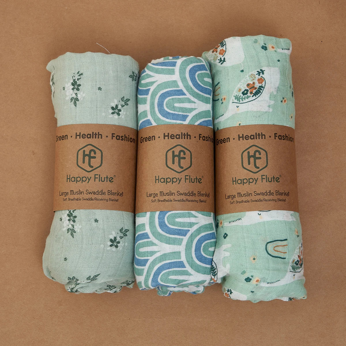 HappyFlute New 3Pcs Set 2layer Bamboo Cotton Soft Muslin SKIN-Friendly Swaddles Newborn Wrap Infant Baby Blankets