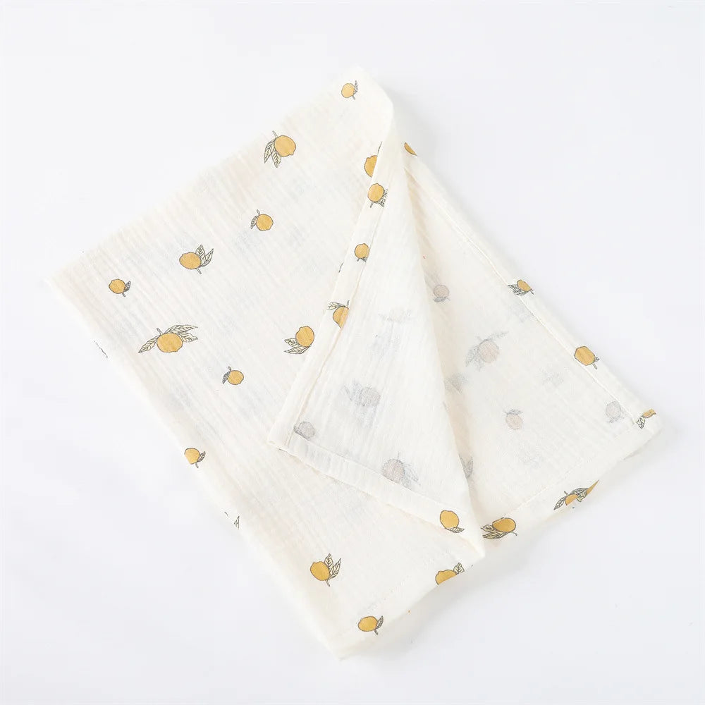 Cotton Swaddle Blanket Baby Blanket Floral Print Muslin Diaper Swaddle New Born Crinkle Fabric Baby Born Stroller Cover