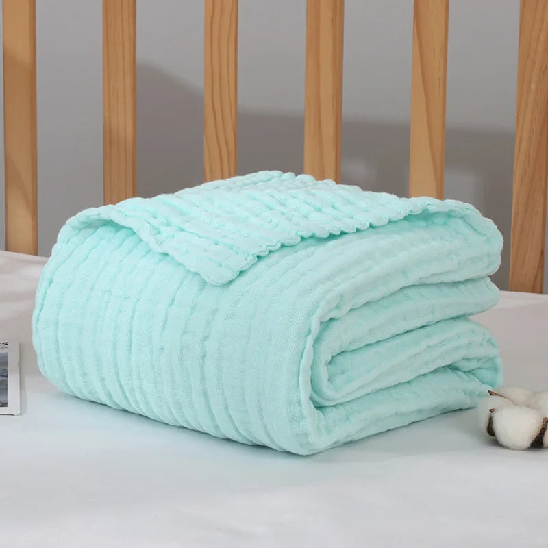 6 Layers Muslin Swaddle Baby Blankets Newborn Cotton Baby Blanket Bath Quilt Solid Newborn Swaddle Baby Boy Girl Blanket