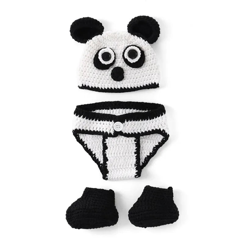 Lovely Dog Photo Shoot Props for Newborns Photography Accessories Boy Girl Birth Clothes Set New Born Knitted Costume Outfit