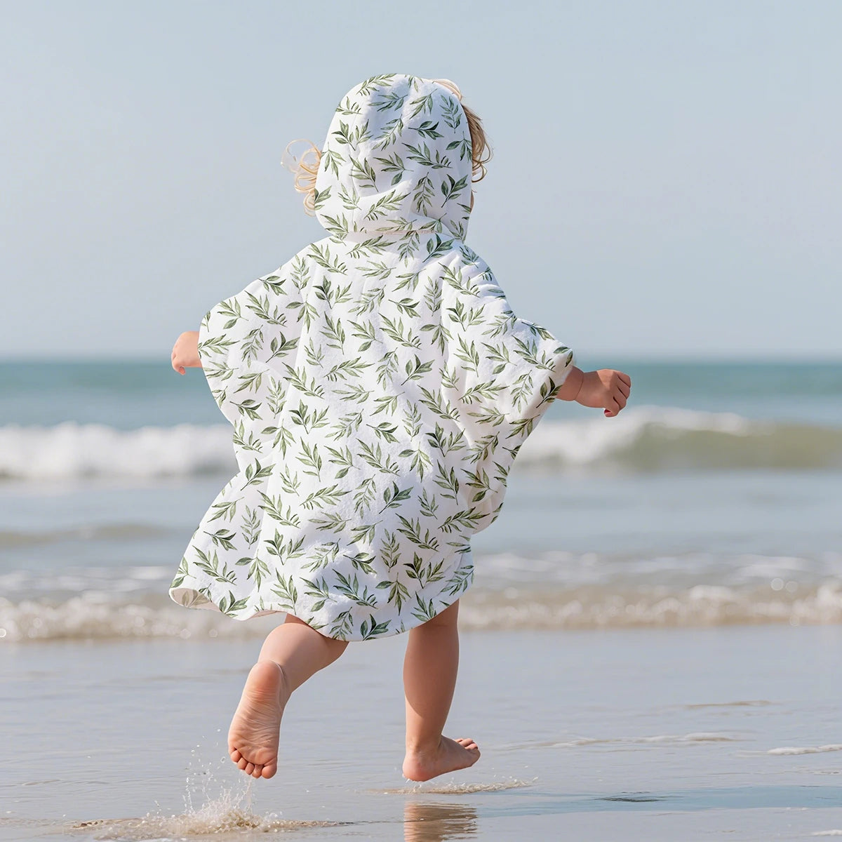 Kangobaby Hooded bathrobe, children's soft plush warm printed bathrobe pajamas, suitable for children aged 1-5 years old