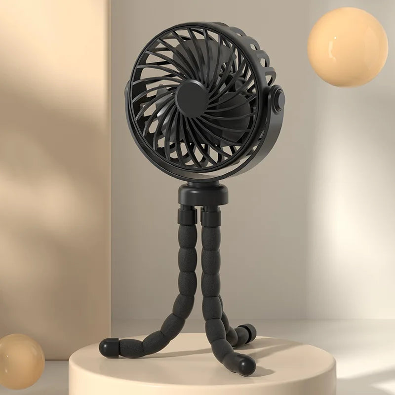 Fan for Cart Stroller Fans Portable Outdoor Fan Clip On for Baby 500mAh USB Rechargeable Handheld Electric Fan for Home 3 Speeds