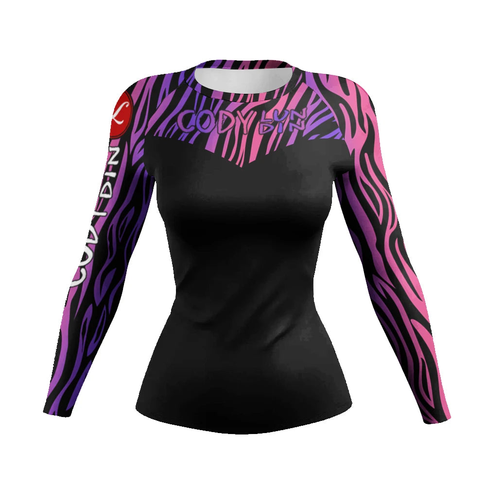 Slim Fit Tranining Women's Rash Guard Long Sleeve UV Protection Tight Fit Yoga Running Gym Fitness Sportswear Quick Dry Tops