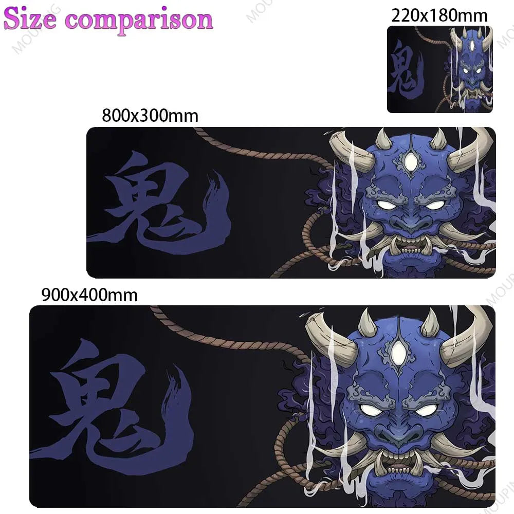 Large Japan White Skull Gaming Mouse Pad Thick Non Slip Rubber Stitched Edge Oversized Desk Mat For PC Gamer Laptop Durable