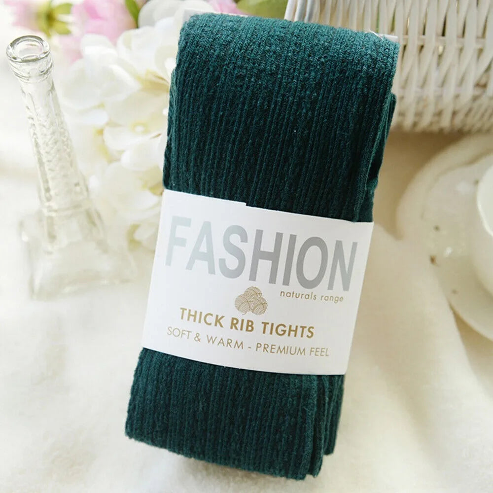 Women Thermal Knitted Footed Tights Warm Breathable Cotton Pantyhose Winter High Stretch Stockings High Quality