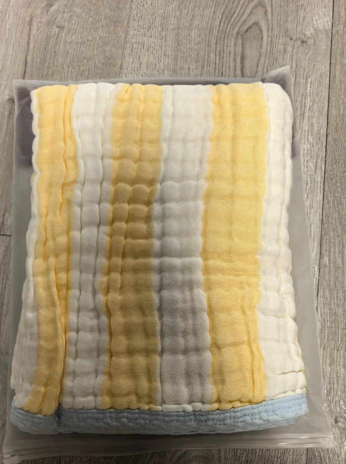 Kids Muslin Cotton Sleeping Blanket Bath Towel 110x110cm Strong Water Absorption 6 Layers Baby Breathable Bedding Muslin Blanket