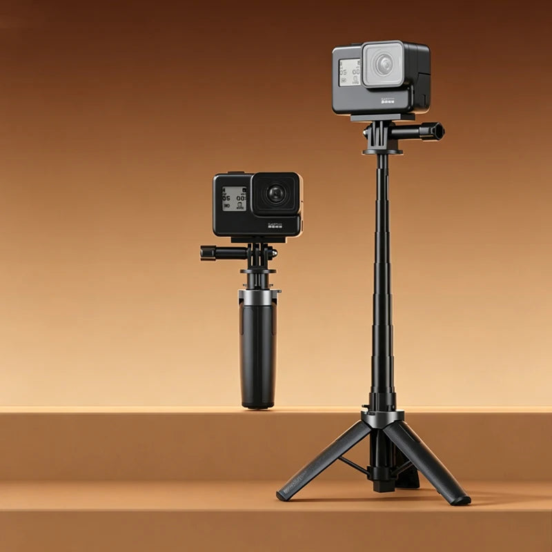 Mini Extendable Tripod Foldable Tripod Portable Monopod for Go Pro Hero 13 12 11 Black Session Osmo Action Camera Vlog Accessory