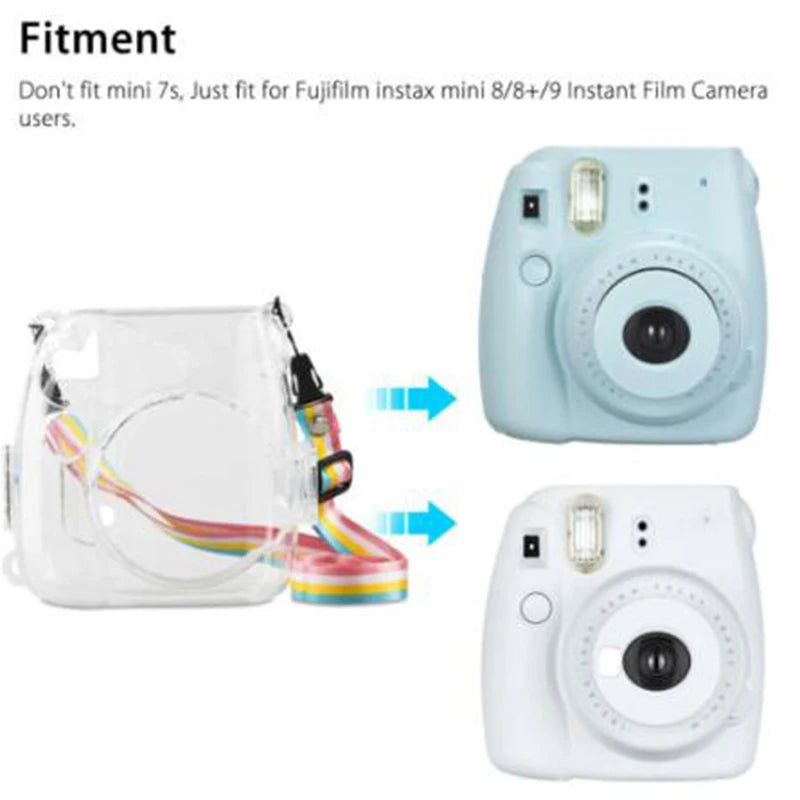Fujifilm Instax Mini 8 /8+ 9 Film Instant Camera Clear Hard Case Bag Cover Shell