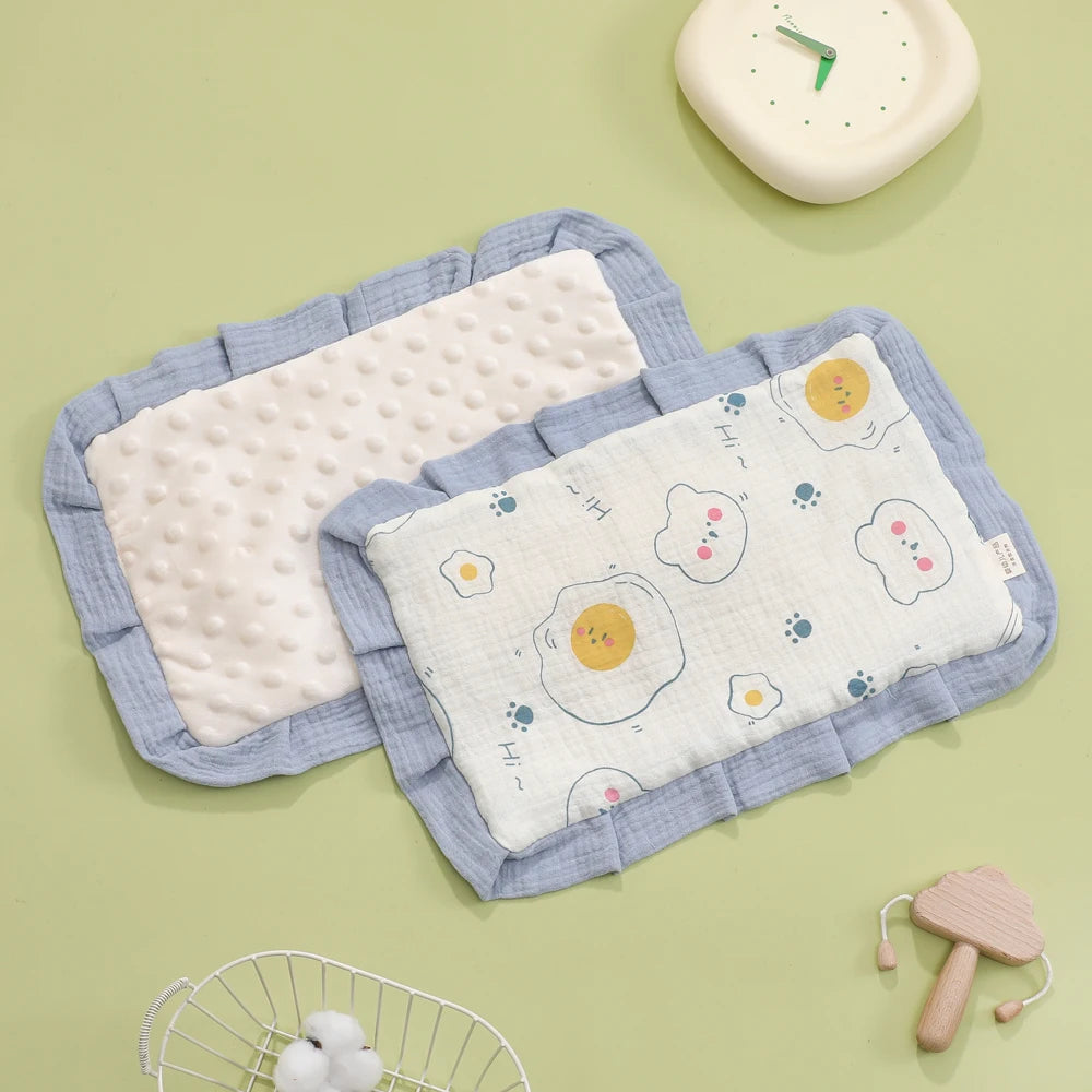 Newborn Baby Flat Pillow Cartoon Printed Baby Pillow Cotton New Born Cloud Pillow Four Seasons Universal Pillow Cushion