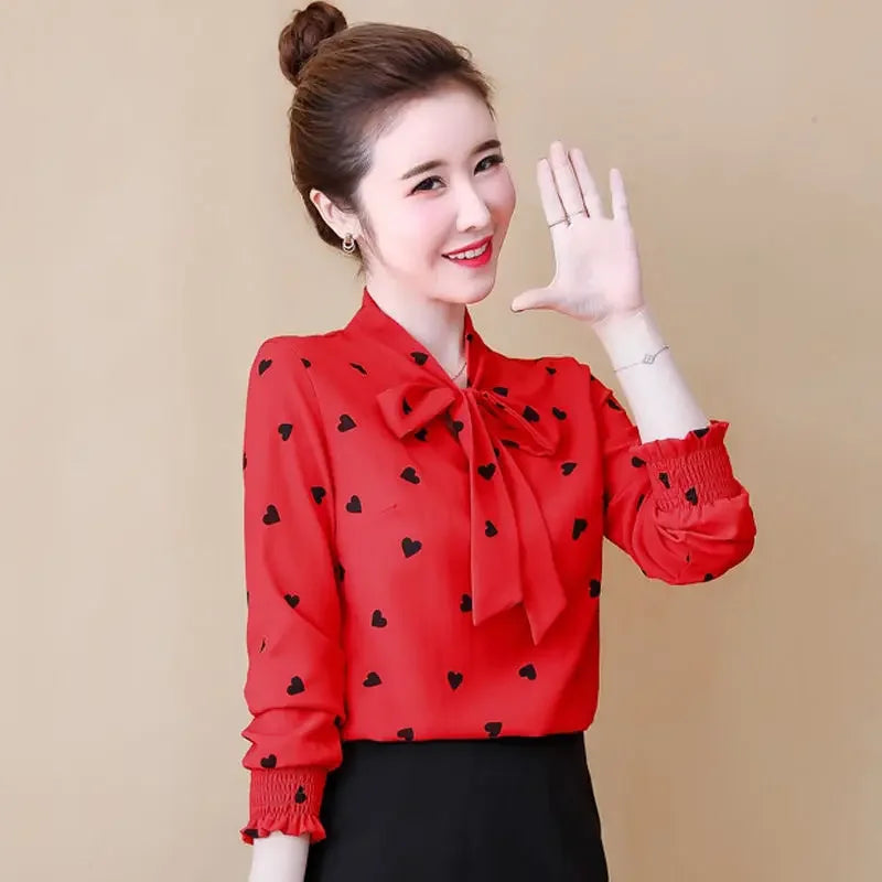 Women Blouse Chiffon Shirt Long Sleeve Spring Clothes Top Long Sleeve Women's Shirt Blusas Ropa De Mujer