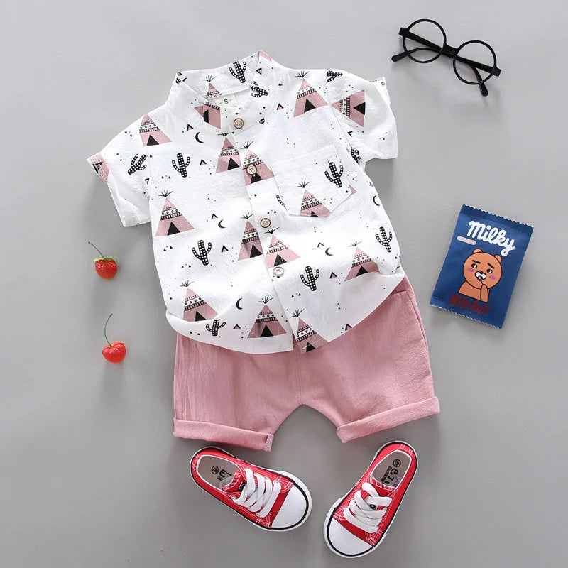 Fashion Baby Boy's Suit Summer Casual Clothes Set Top Shorts 2PCS Baby Clothing Set For Boys Infant Suits Kids Clothes