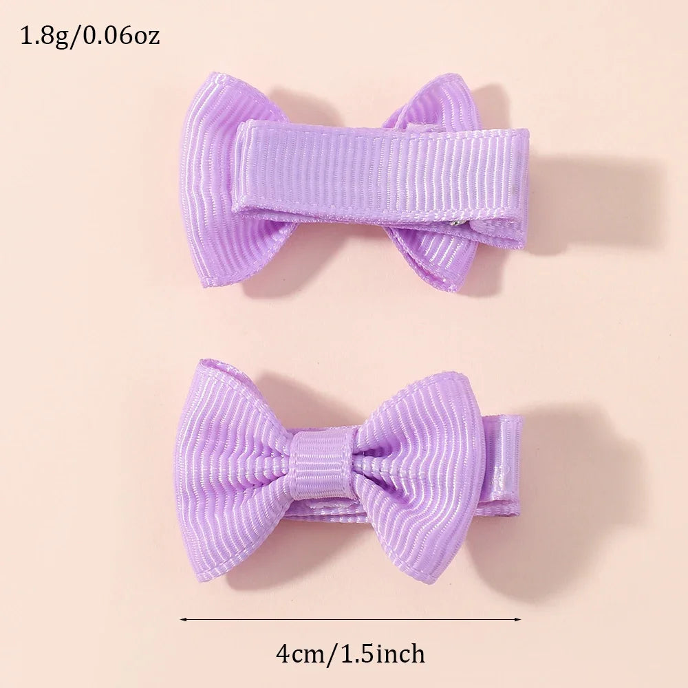 10pcs/Set Mini Hair Bow Clips for Baby Girls Cute Dopamine Color Handmade Bowbots Hairpins Lovely Headwear Kid Hair Accessories