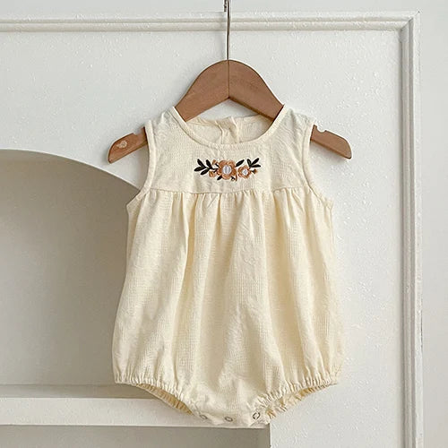 2024 New Summer Sister Clothing Kids Princess Dresses Infant Baby Jumpsuit Short Sleeved Cotton Print Baby Girl Party Dress