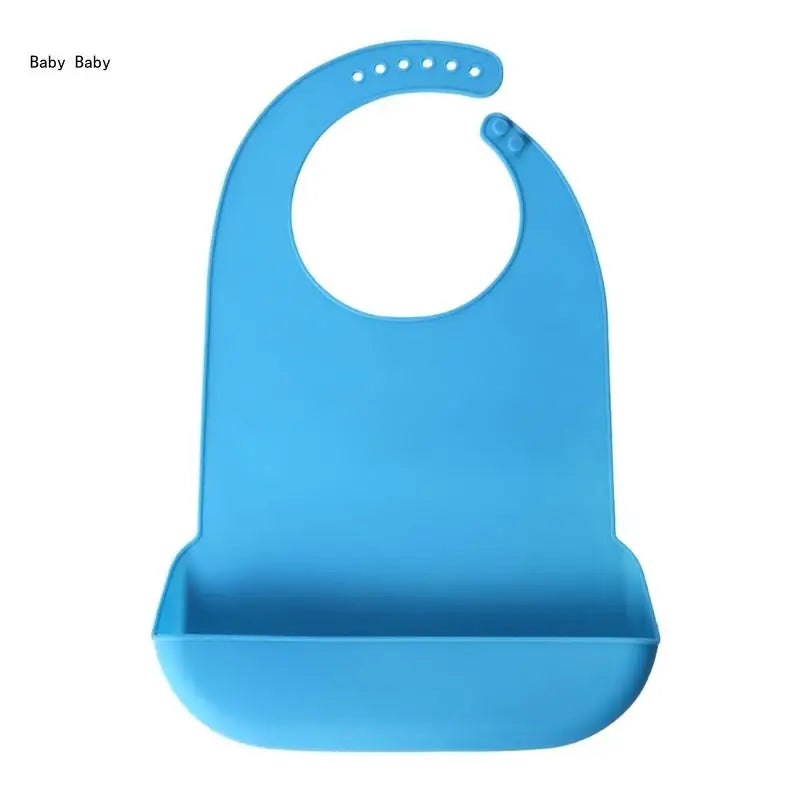Large Size Adult Silicone Bib Elderly Eating Bib Waterproof Burping Cloth 6-Level Adjustable Catcher Bib Q81A
