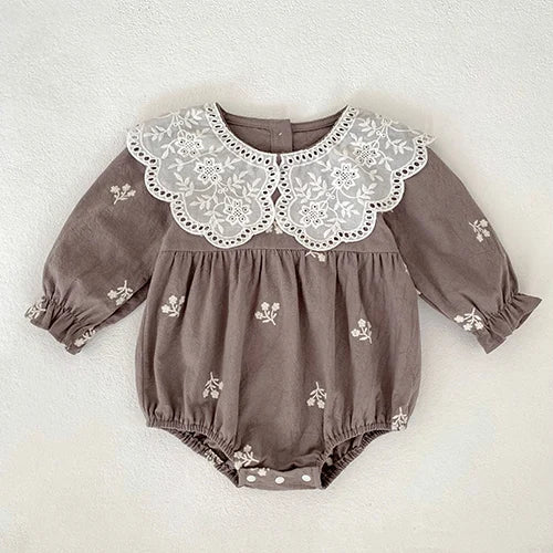 2024 New Autumn Sister Clothes Baby Girl Romper Kids Princess Dresses Long Sleeved Cotton Embroidery 2-6Yrs Girl Party Dress