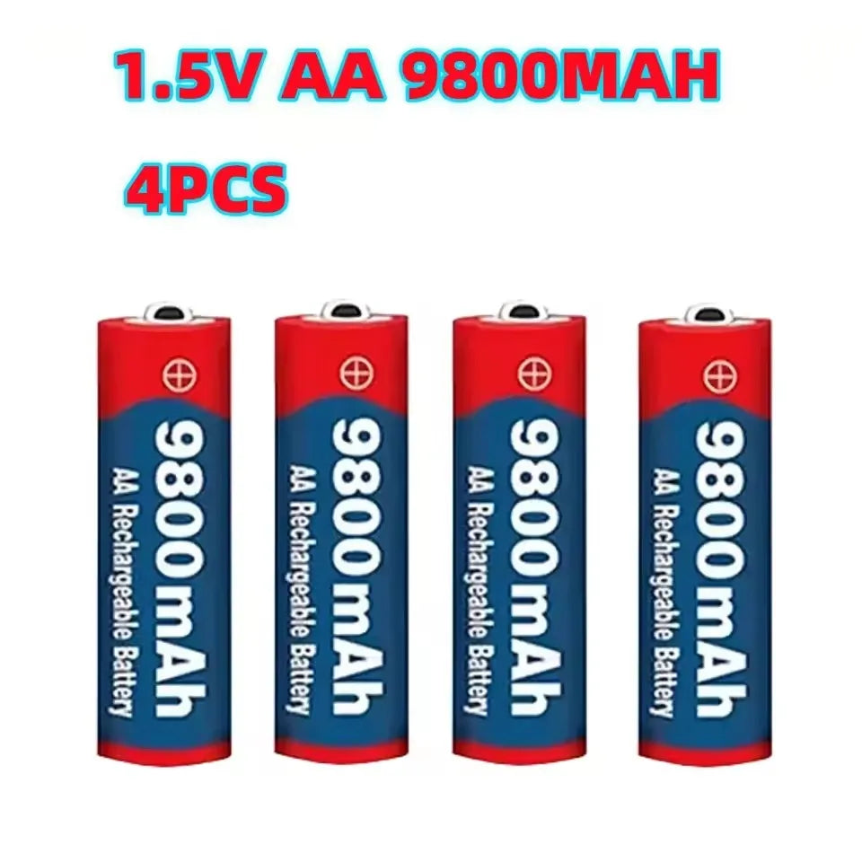 1.5V AA 9800mAh Rechargeable battery 100% original high-quality AA for LED lights, toy cameras, microphone battery