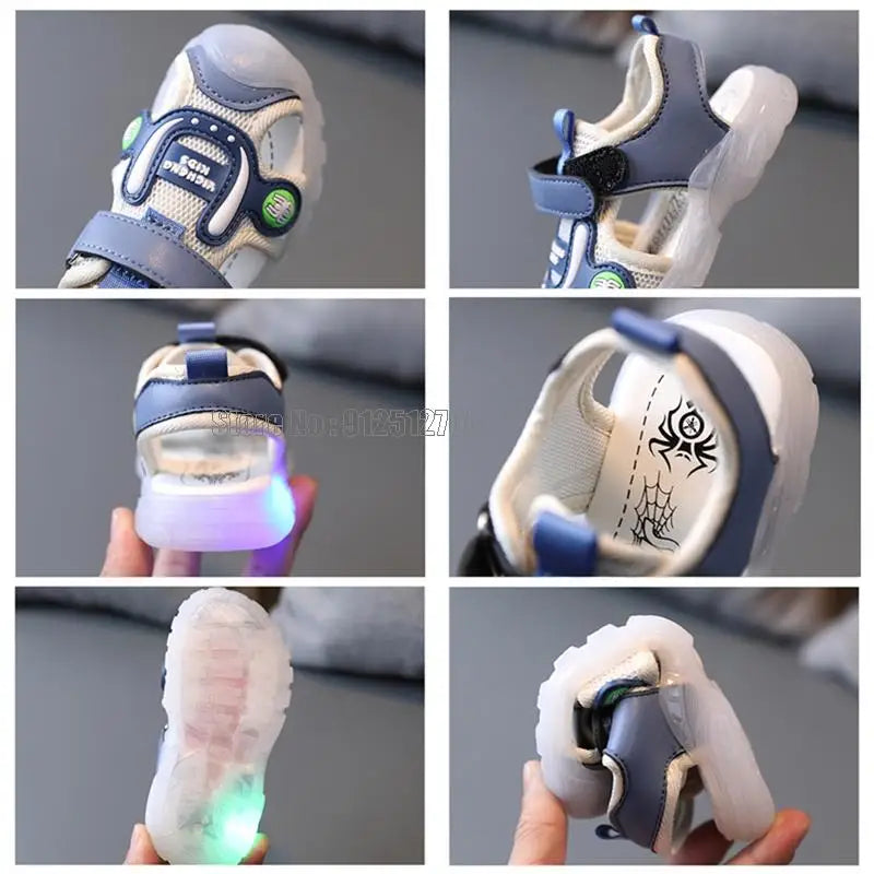 Children Led Glowing Sandals Girls Light Up Non-slip Luminous Boy Kids Fashion Casual Beach Shoes
