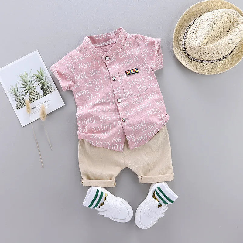 Fashion Baby Boy's Suit Summer Casual Clothes Set Top Shorts 2PCS Baby Clothing Set For Boys Infant Suits Kids Clothes