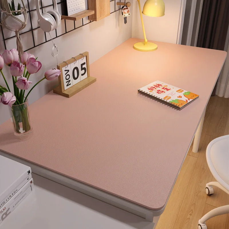 Leather Desk Mat Eco-Friendly Waterproof Table Protector Anti-Fouling PU Leather Table Cover Large Size Non-Slip Desk Cover