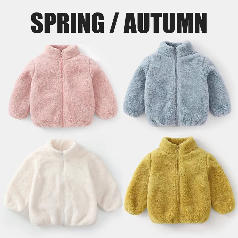 Ircomll Baby Boy Grils Clothes Lamb Fleece Cotton Jacket For Children Kids Clothing Toddler Coat For Boys And Girls Warm Jacket