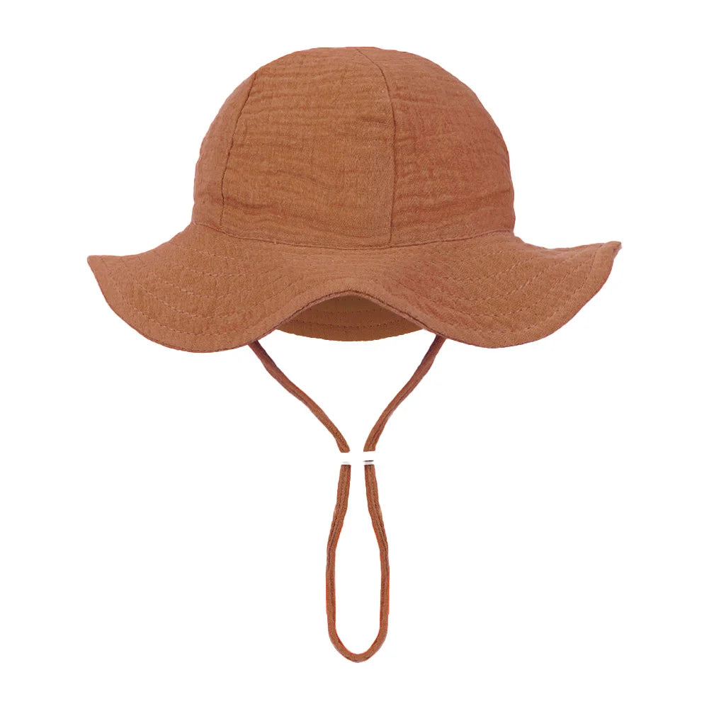 Baby Cotton Bucket Hats New Children Sunscreen Outdoor Caps Boys Girls Print Panama Hat Unisex Beach Fishing Hat For 3-12 Months