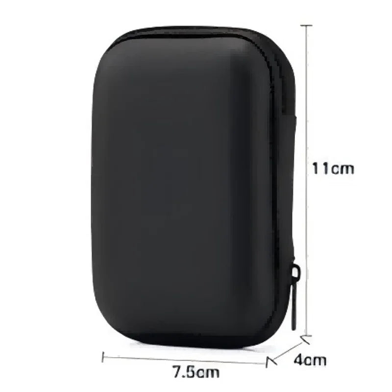 EVA Hard Drive Case Portable Shockproof Storage Bag for 2.5” External HDD SSD USB Data Cable Bluetooth Earphone Organizer Zipper
