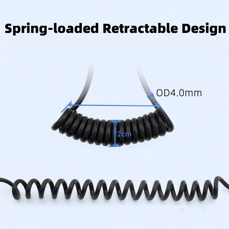 8K UHD Cable 2.1 Standard HD Mini-HD Micro-HD Stretch Spring Curl Flexible Cord for PC Phone Tablet Camera DV Monitor HDTV