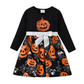 DXTON Girls Halloween Cosplay Dresses Kids Pumpkin New Year Kids Dress Party Costumes Children Clothing Kids Cobweb Vestidos