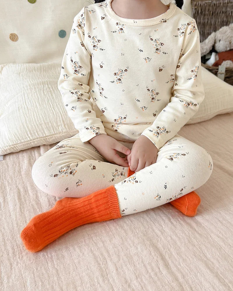 Kids Pijamas Set 2026 Baby Girls Boys Pajamas Cute Cherry Print Cotton Children's Two Piece Set Sleepwear