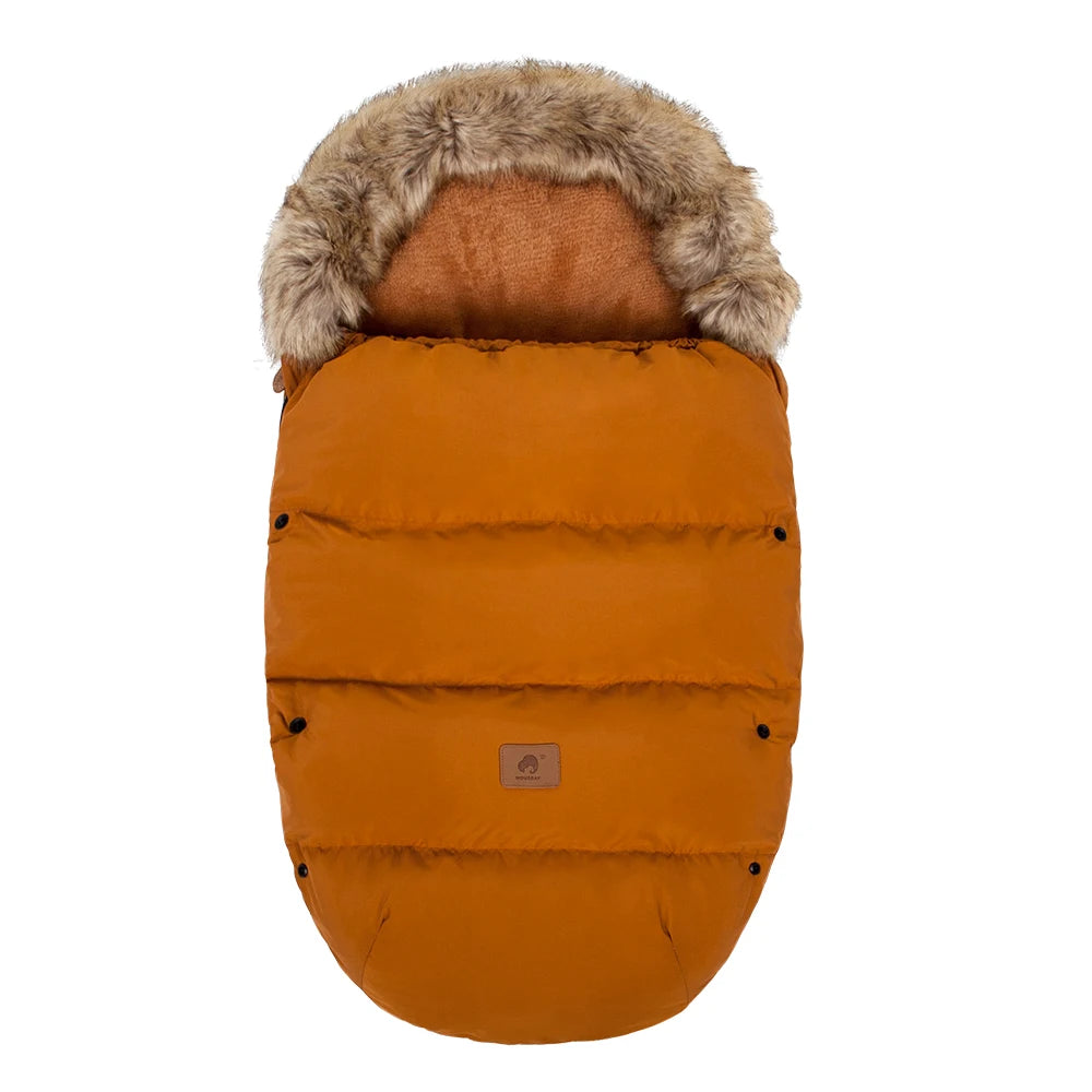 Envelope In Stroller Winter Thicker Socks Removable Fur Collar Windproof Warm Universal Pram Baby Footmuff Stroller Accessories