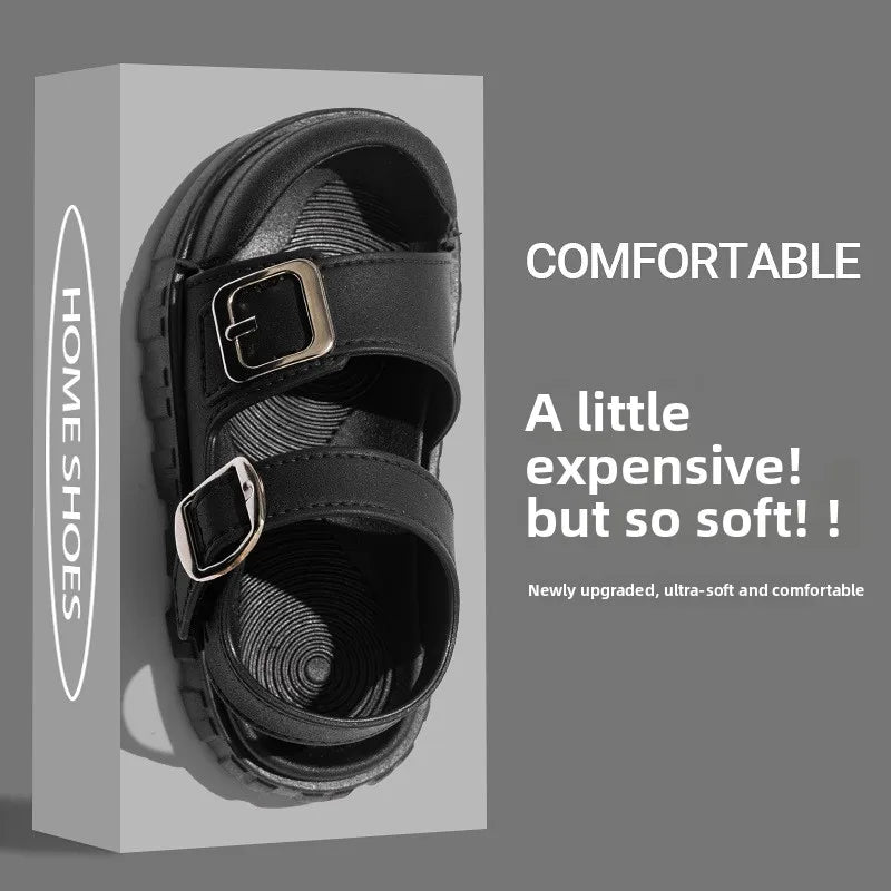 Fashion Solid Korean Kid Sandals Summer New Versatile Anti Slip Soft Bottom Girl Boy Beach Sandal Kindergarten Anti Kick Sandals