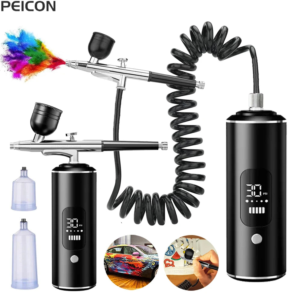 Airbrush with Compressor Portable Airbrush Painting Mini Spray Gun for Painting Paint Crafts Airbrush Compressor Paint Spray Gun