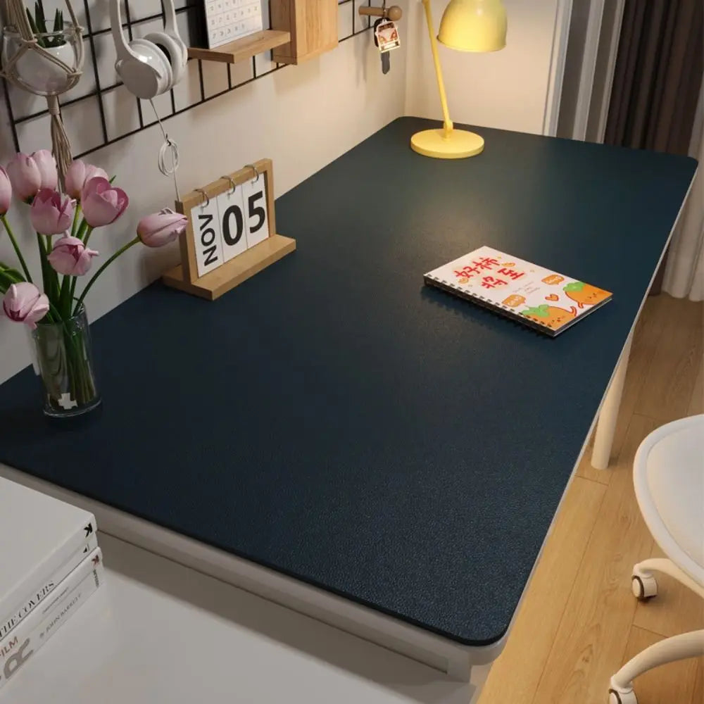 Simple Protection Eye Student Desk Mat Leather Oil-proof Coffee Table Mat Non-slip Solid Color Computer Desk Mat