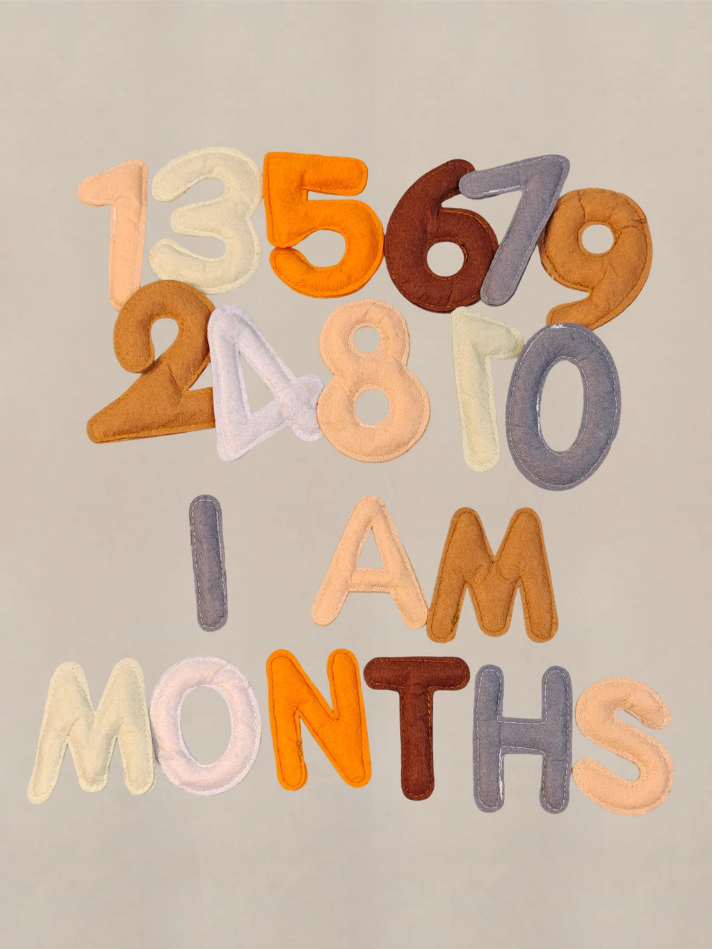20pcs Baby Monthly Milestone Felt Numbers and Letters Newborn Photography Props Photo Number Sign Milestone Markers Shower Gifts