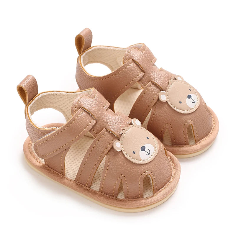 Baby Boy Cute Bear Sandals Lightweight Comfortable Indoor Outdoor First Walkers Kids Spring Summer Infant Toddler Shoes 0-18Mon