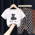 Mother Kids Set Summer 2pcs Clothes Children Boy Girl Clothes Sets Cute Clothing Cotton Short Sleeve Trousers T-shirt Pants Suit