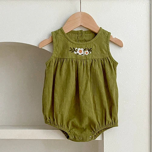 2024 New Summer Sisters Clothes Girls Princess Dress Toddler Baby Bodysuits Short Sleeved Cotton Print Kids Party Dress