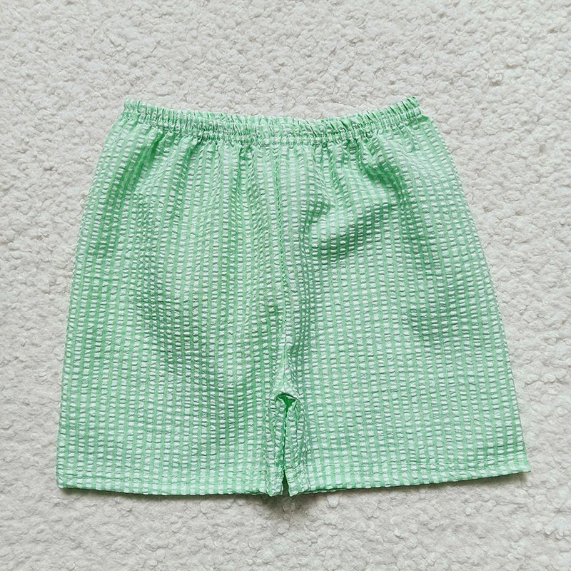 Wholesale Children Toddler Summer Seersucker Shorts Clothing Kids New Matching Baby Boy Girl Clothes