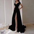 WEIN Dress Women Evening Summer Sleeveless V Neck Sexy Split Maxi Long Elegant Party White Lady Dresses Black Red Colorful party
