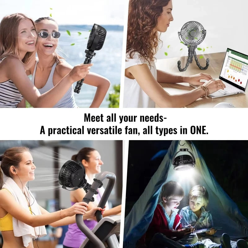 Fan for Cart Stroller Fans Portable Outdoor Fan Clip On for Baby 500mAh USB Rechargeable Handheld Electric Fan for Home 3 Speeds