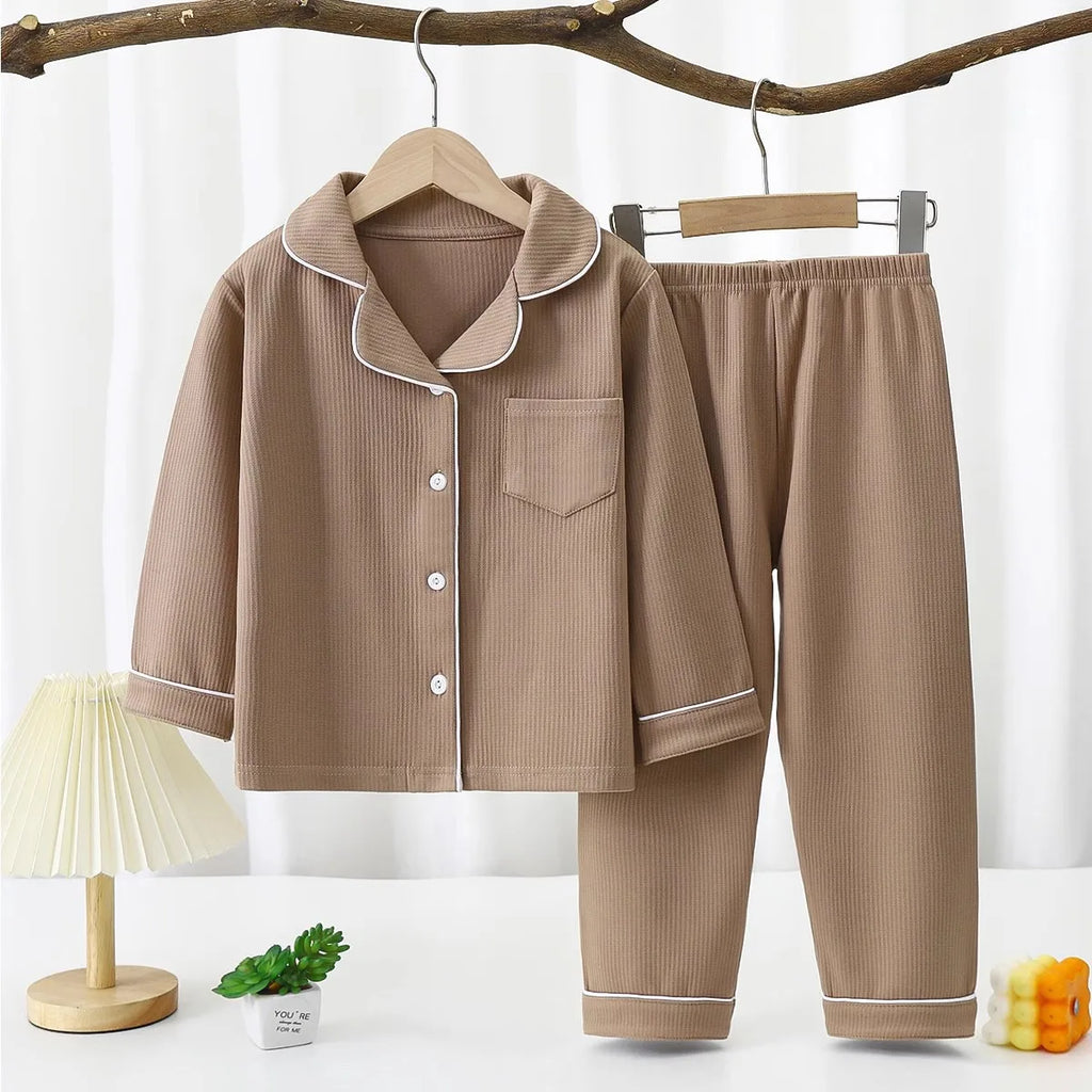 Teenager Boy Girl Pajamas Set Kids Spring Autumn Cute Baby Sleepwear Long Sleeve Birthday Gift School Loungewear 1-16Y Pijamas