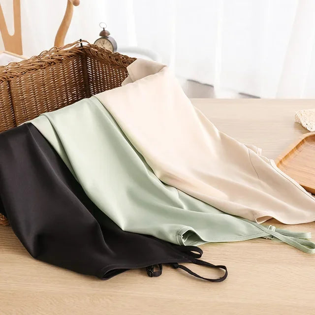 2026 Summer Women Satin Tank Tops Sexy Spaghetti Strap V-Neck Sleeveless Vintage Harajuku Streetwear Tops For Girls