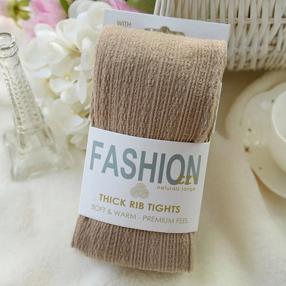 Women Thermal Knitted Footed Tights Warm Breathable Cotton Pantyhose Winter High Stretch Stockings High Quality