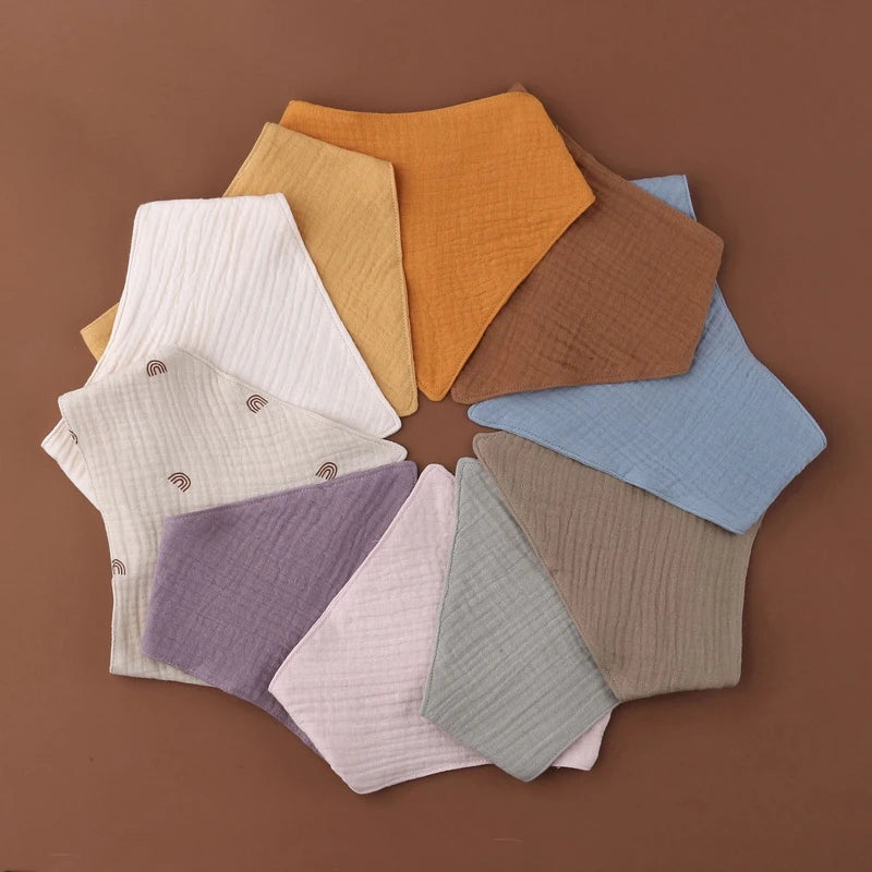 5Pcs/1pc Baby Infants Feeding Bib Soft Pure Cotton Bandana Muslin Absorbent Saliva Towel Toddler Scarf Newborn Burp